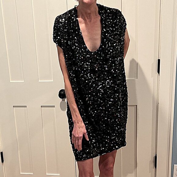 Patrizia Pepe Sequined Mini Dress Sz 44 - Picture 10 of 13